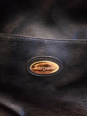 Vintage Bloomingdales Large Zip Up Black Tote Bag